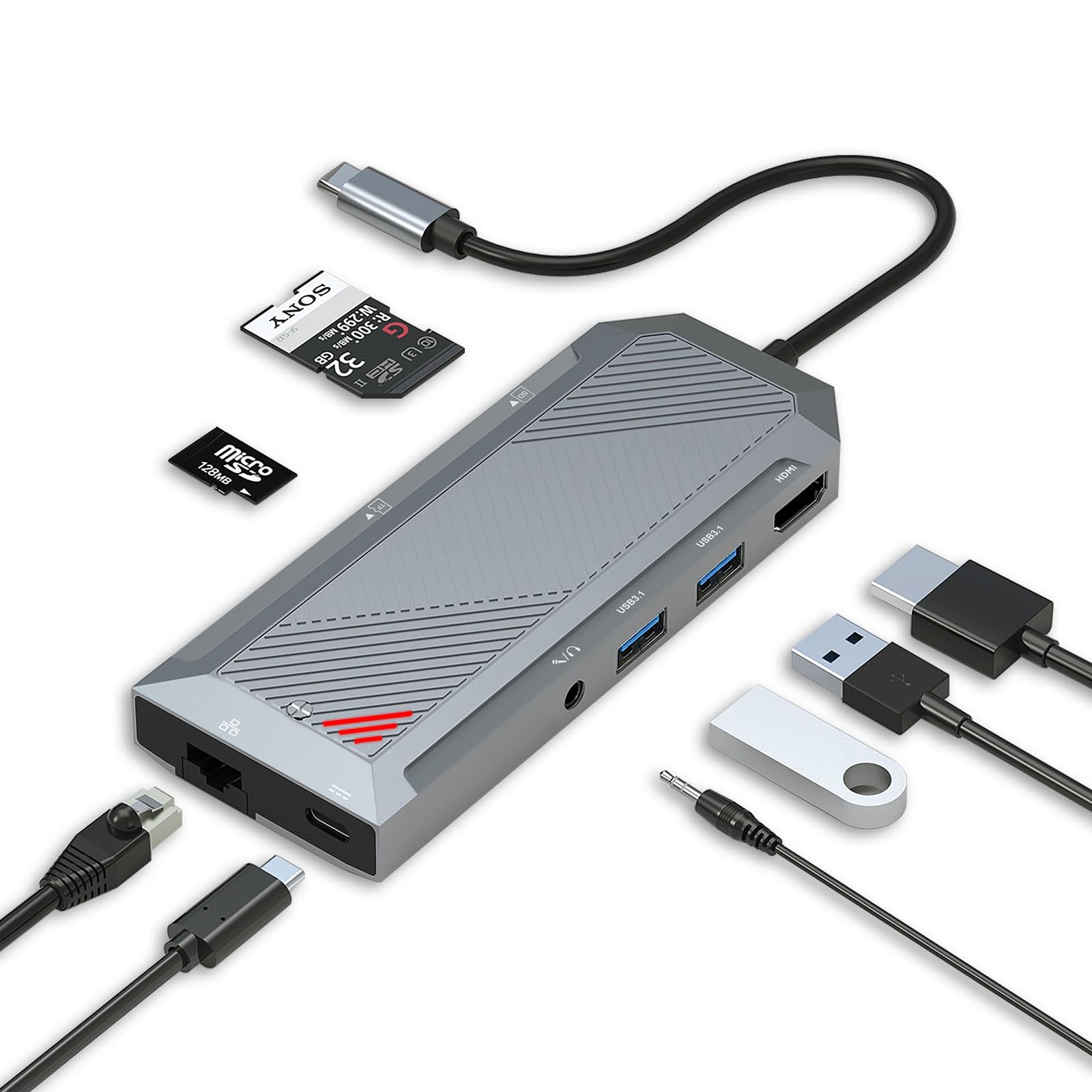 Amazon.com: Redragon 9-in-1 USB-C Hub with SSD Enclosure for M.2